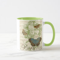 Schmetterlinge auf Noten mit Blumendesign