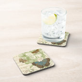 Schmetterlinge auf Noten mit Blumendesign Untersetzer (Rechte Seite)