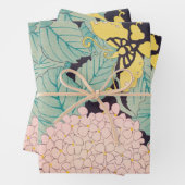 Schmetterlinge auf Pink Hydrangea Vintag Japanisch Geschenkpapier Set (Beispiel)