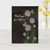 Schmetterlinge auf Puff Blume Danke Karte (Gelbe Blume)