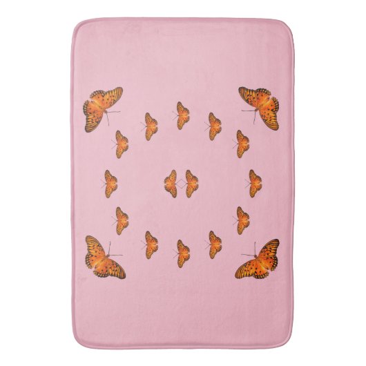 Schmetterlinge auf rosa Bath Mat Badematte (Vorderseite Vertikal)