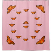 Schmetterlinge auf rosa duschvorhang (Vorderseite)