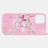 Schmetterlinge auf rosa Gingham Case-Mate iPhone Hülle (Rückseite (Horizontal))