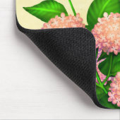 Schmetterlinge auf rosa Hydrangeas Mousepad (Ecke)