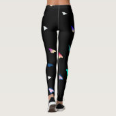Schmetterlinge auf schwarzen Leggings (Rückseite)