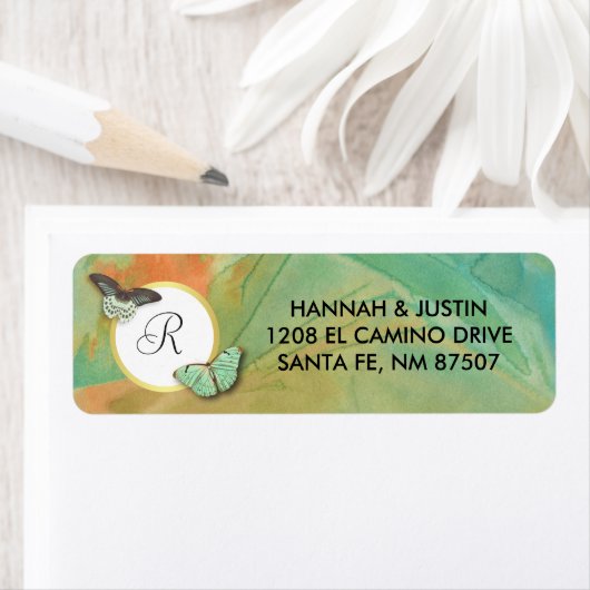 Schmetterlinge auf Südwestfarben mit Monogramm (Insitu)