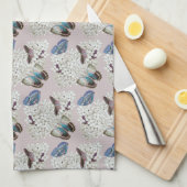 Schmetterlinge auf Vintagem Lavendel Geschirrtuch (Viertel Falte)