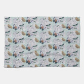 Schmetterlinge auf weichem aquamarin geschirrtuch (Horizontal)