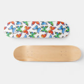 Schmetterlinge auf Weiß und Name oder Text Skateboard (Horizontal)