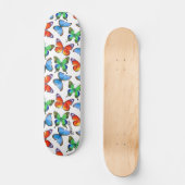 Schmetterlinge auf Weiß und Name oder Text Skateboard (Vorderseite)