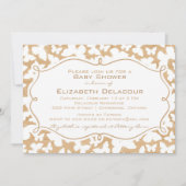 Schmetterlinge auf Wood Pattern Kinderdusche Einla Einladung (Vorderseite)