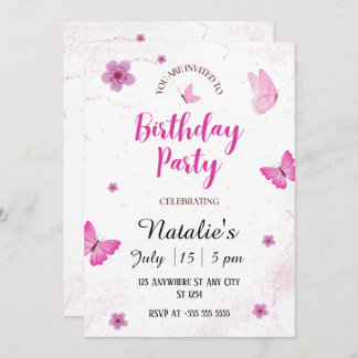 Schmetterlinge aus Aquarellfarben Einladung zur Ge