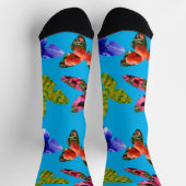 Schmetterlinge aus Blume, Crew Socken (Oben)