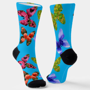 Schmetterlinge aus Blume, Crew Socken