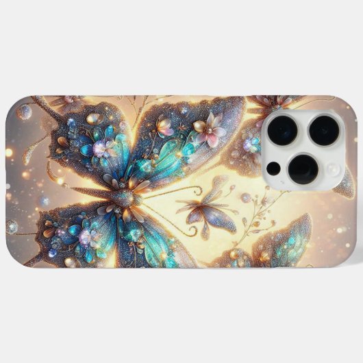 Schmetterlinge aus glattem Glitzer Telefongehäuse Case-Mate iPhone Hülle (Rückseite (Horizontal))