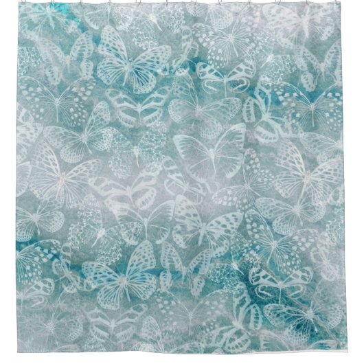 Schmetterlinge aus Meerbarsch Duschvorhang (Vorderseite)