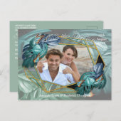 Schmetterlinge aus Paradies/tropisch-türkisfarbene Ankündigungspostkarte (Vorne/Hinten)