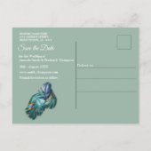 Schmetterlinge aus Paradies/tropisch-türkisfarbene Ankündigungspostkarte (Rückseite)