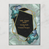 Schmetterlinge aus Paradies/tropisch-türkisfarbene Ankündigungspostkarte (Vorderseite)