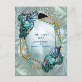 Schmetterlinge aus Paradies/tropisch-türkisfarbene Ankündigungspostkarte