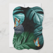 Schmetterlinge aus Paradies/tropisch-türkisfarbene Einladung (Rückseite)