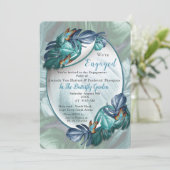 Schmetterlinge aus Paradies/tropisch-türkisfarbene Einladung (Stehend Vorderseite)