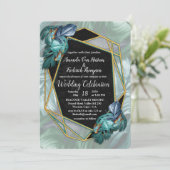 Schmetterlinge aus Paradies/tropisch-türkisfarbene Einladung (Stehend Vorderseite)