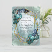 Schmetterlinge aus Paradies/tropisch-türkisfarbene Einladung (Stehend Vorderseite)