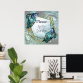 Schmetterlinge aus Paradies/tropisch-türkisfarbene Poster (Heimbüro)