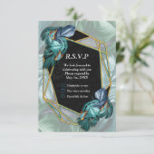 Schmetterlinge aus Paradies/tropisch-türkisfarbene RSVP Karte (Stehend Vorderseite)