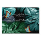 Schmetterlinge aus Paradies/tropisch-türkisfarbene Tischnummer (Rückseite)