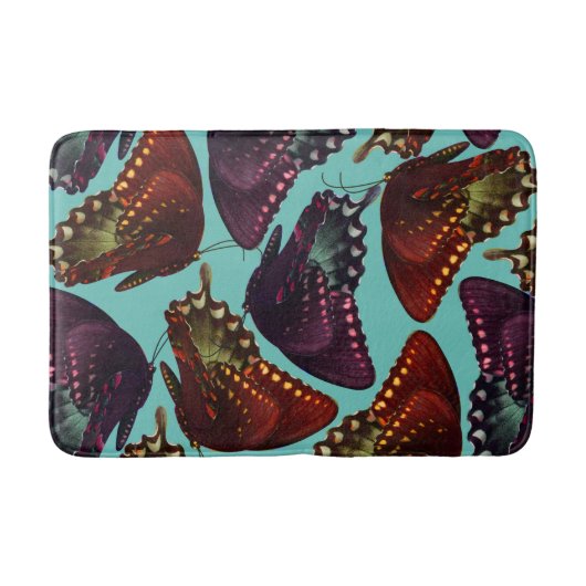 Schmetterlinge aus Pflaumen und Orangen Badematte (Vorderseite)