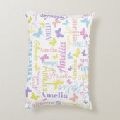 Schmetterlinge aus Regenbogen individuelle Name Am Dekokissen (Rückseite(Vertikal))