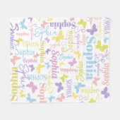 Schmetterlinge aus Regenbogen individuelle Name So Fleecedecke (Vorderseite (Horizontal))