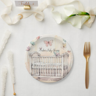 Schmetterlinge Baby Shower  Pappteller