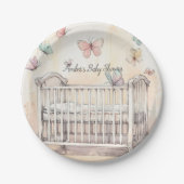 Schmetterlinge Baby Shower  Pappteller (Vorderseite)