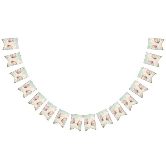 Schmetterlinge Baby Shower Wimpelkette (Alle)