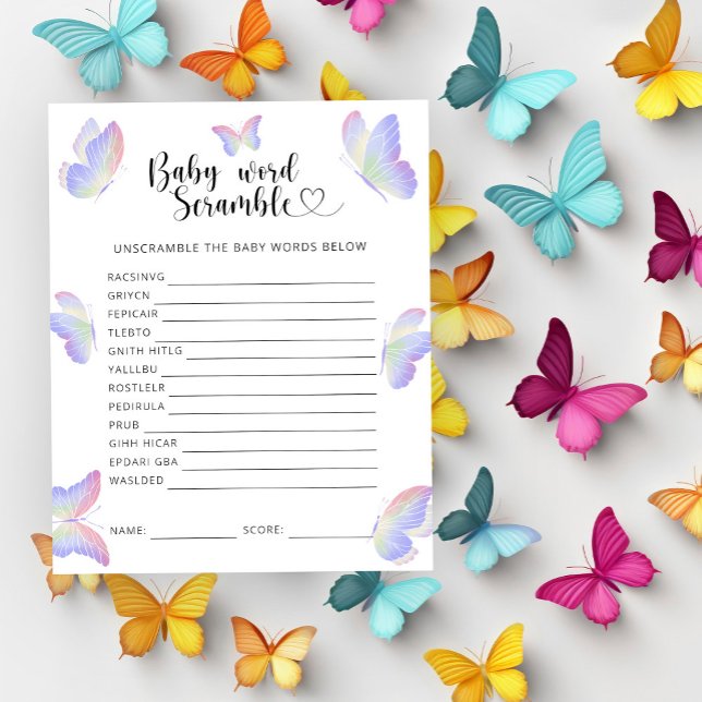 Schmetterlinge - Baby Word Scramble Game (Von Creator hochgeladen)