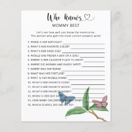 Schmetterlinge Babydusche, Wer kennt Mama am beste