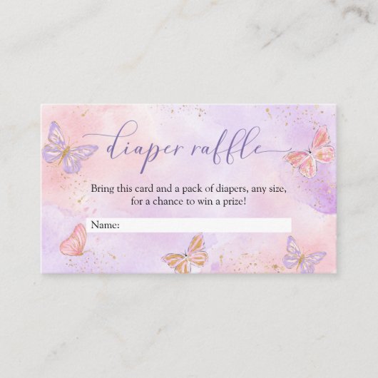 Schmetterlinge Babydusche Windelwindeln Begleitkarte (Vorderseite)