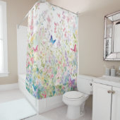 Schmetterlinge Badedekoration, Wildblumen Duschvorhang (Beispiel)