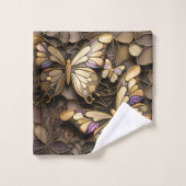 Schmetterlinge Badhandtuch Set (Waschlappen)