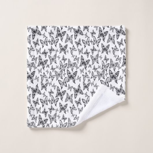 Schmetterlinge Badhandtuch Set (Waschlappen)