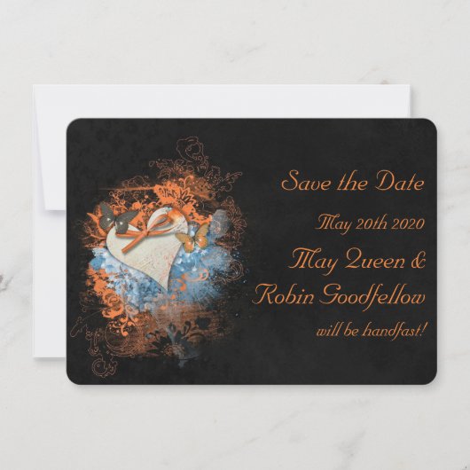Schmetterlinge bei Samhain Hochzeit Speichern Sie  Save The Date (Vorderseite)