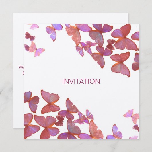 Schmetterlinge bitte nehmen Sie an unserer Einladu Einladung (Vorne/Hinten)