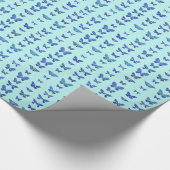 Schmetterlinge, blau, helltürkis geschenkpapier (Ecke)