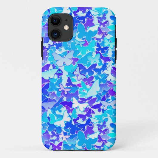 Schmetterlinge, blau, türkis, Lavendel Case-Mate iPhone Hülle (Rückseite)