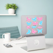 Schmetterlinge Blau und Rosa Sticker Set (Laptop auf Schreibtisch)