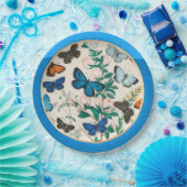 Schmetterlinge, blauer Rahmen Pappteller (Party)