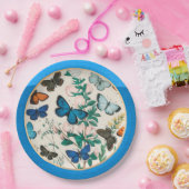 Schmetterlinge, blauer Rahmen Pappteller (Party)